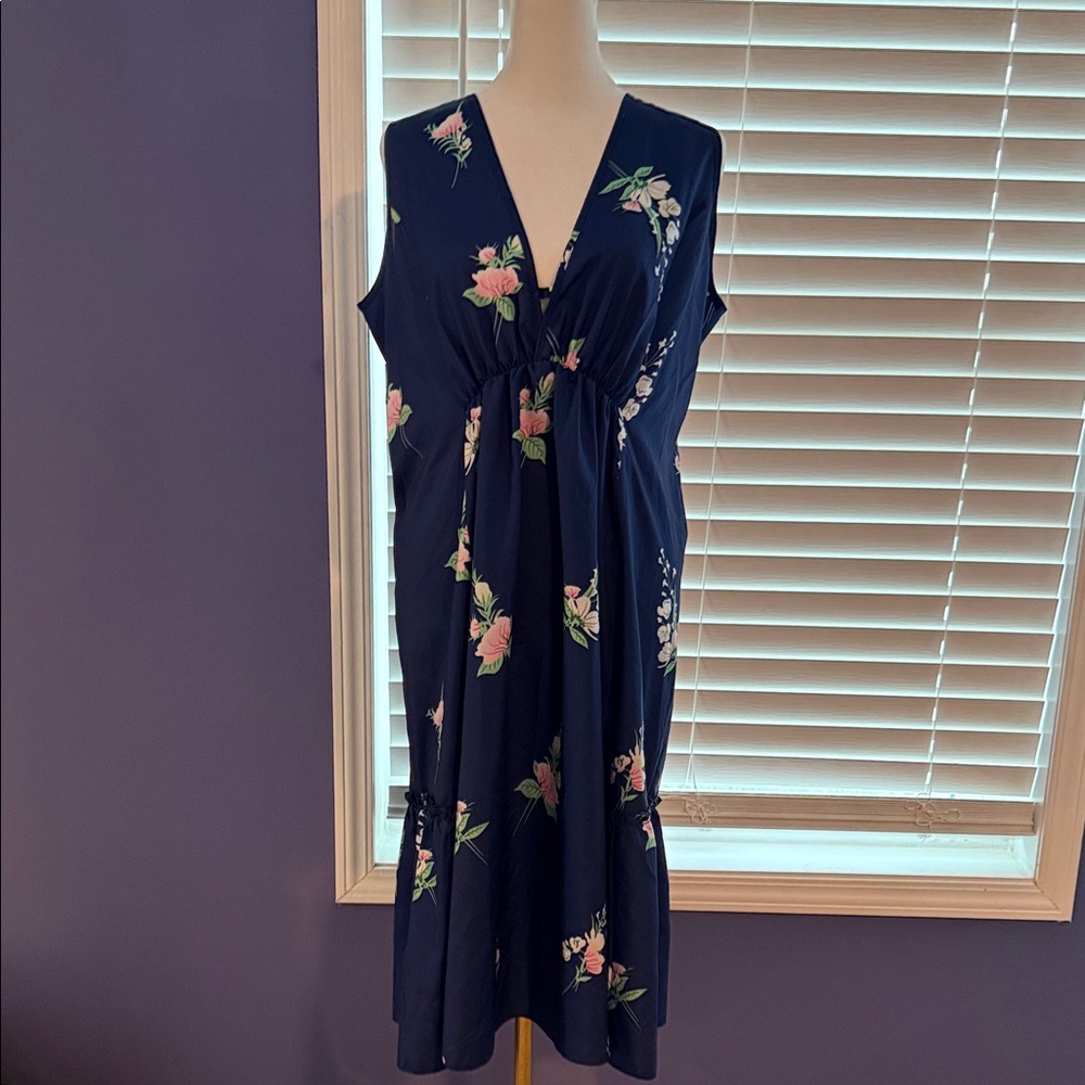 Blue Lace Trim Dress 3XL